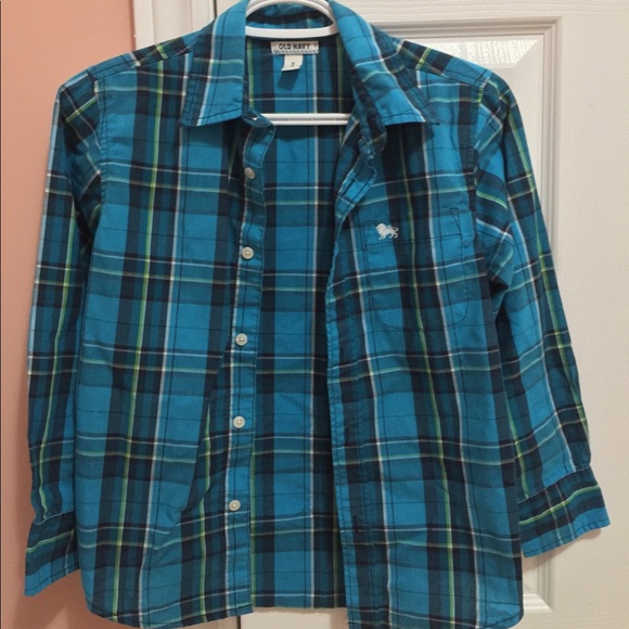 Old Navy Lion Flannel - Blue, Green, White, Black - Picture 1 of 3